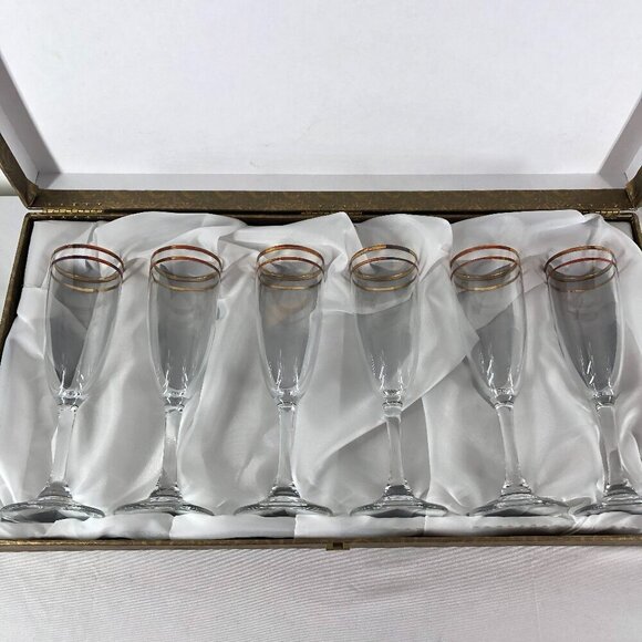 i Preziosi by C.F. Design Other - Vintage i Preziosi by C.F. Design Made In Italy Champagne Crystal Glasses